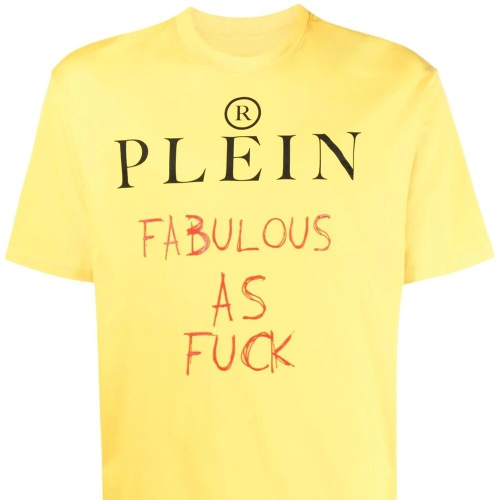 NEW PHILIPP PLEIN Men's Graphic T-Shirt – Size XL – Yellow – NWT